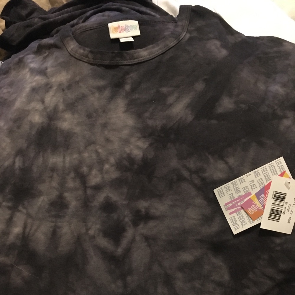 Lularoe med BLACK acid wash Maria NWT